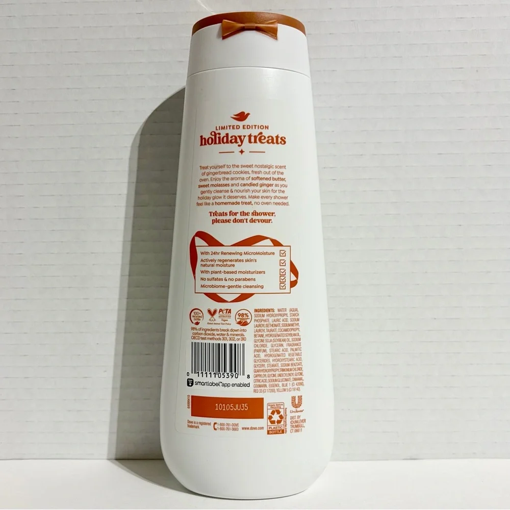 Dove Gingerbread Delight Holiday Body Wash Limited Edition Christmas 20 oz NEW